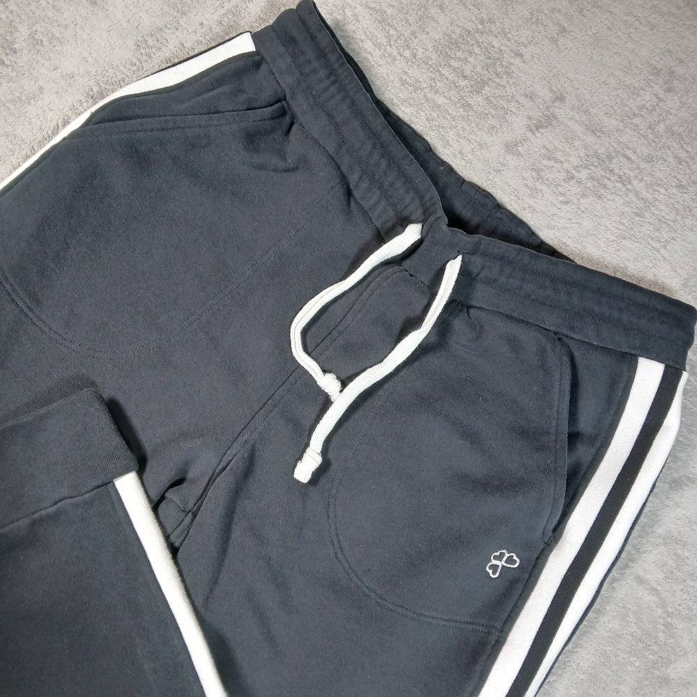 Krimson Klover Joggers Womens M Black Striped Regular Modern Cotton Blend Active